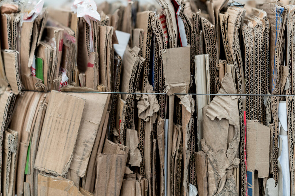 cardboard waste for recycling