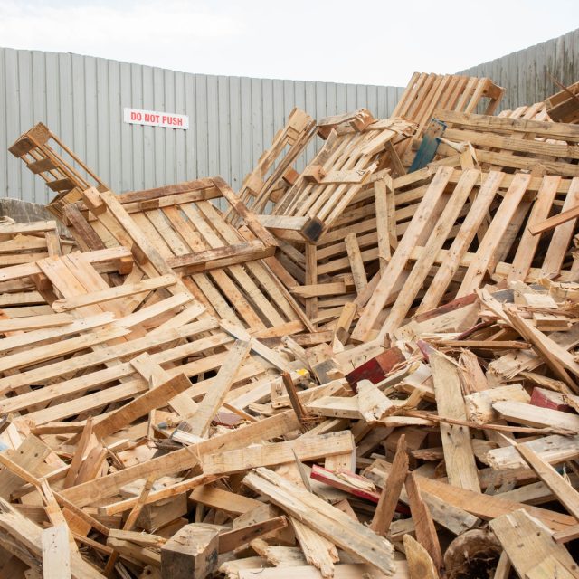 stack of broken pallets
