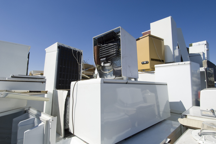 Piled up Refrigerators