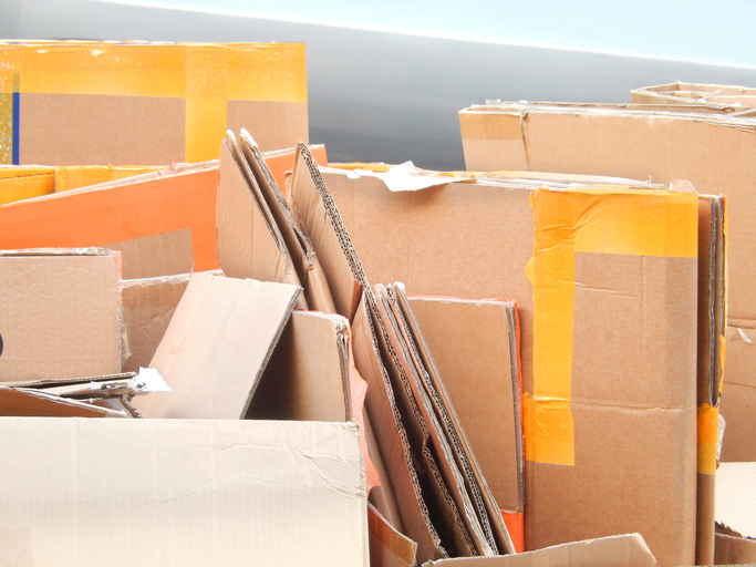 Cardboard boxes waste